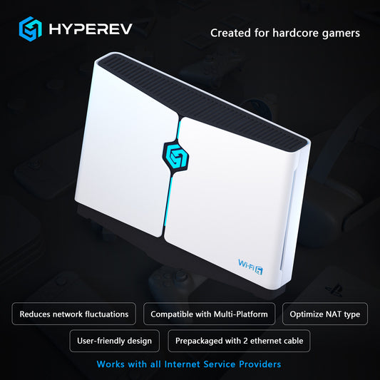 HYPEREV Wi-Fi 6 Gaming Router, Gaming Wi-Fi Booster for PS5/4, XBOX, SWITCH